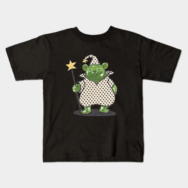 Tired jelly bear that does magic Kids T-Shirt by iisjah